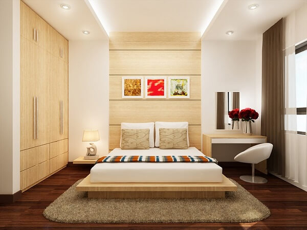 Trần vách thạch cao phòng ngủ 10m2