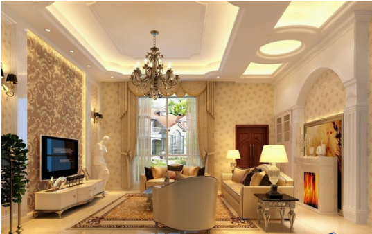 Mẫu trần phòng khách tân cổ điển đẹp số 2