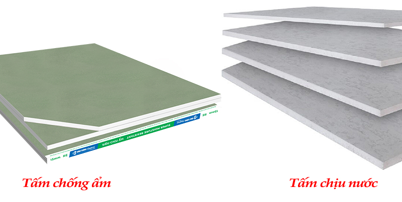 Tấm thạch cao chống ẩm và tấm thạch cao chịu nước
