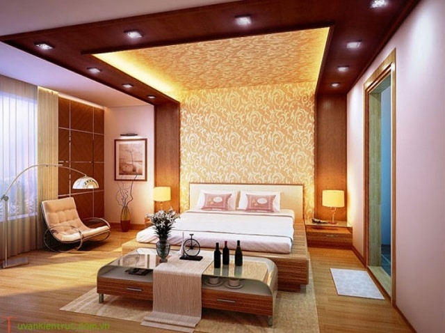 mẫu trần gỗ kết hợp thạch cao 9
