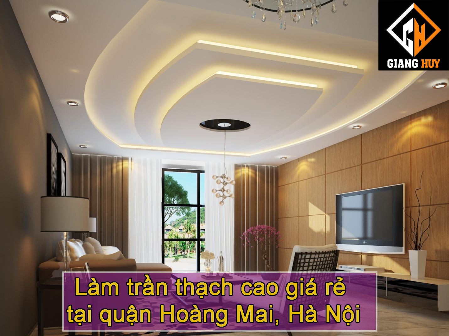 Làm trần thạch cao giá rẻ tại quận Hoàng Mai, Hà Nội