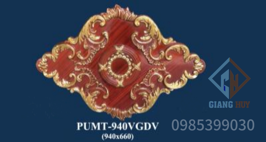 Mâm trần PU cao cấp dát vàng PUMT-940